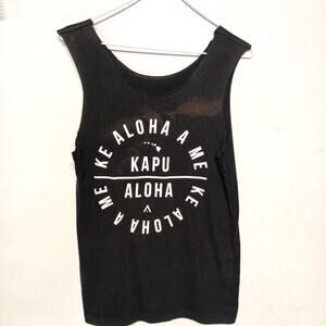 Kapu Aloha Hawiian Cut Off Tank SZ M black